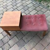 Mid-century teak telephone bench, 1960s
