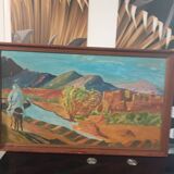 Oil on canvas landscape of the Atlas