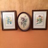 3 petits tableaux, avec les fleurs à l’honneur