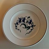 Plat assiette à talon faïence de Longchamp décor Simone