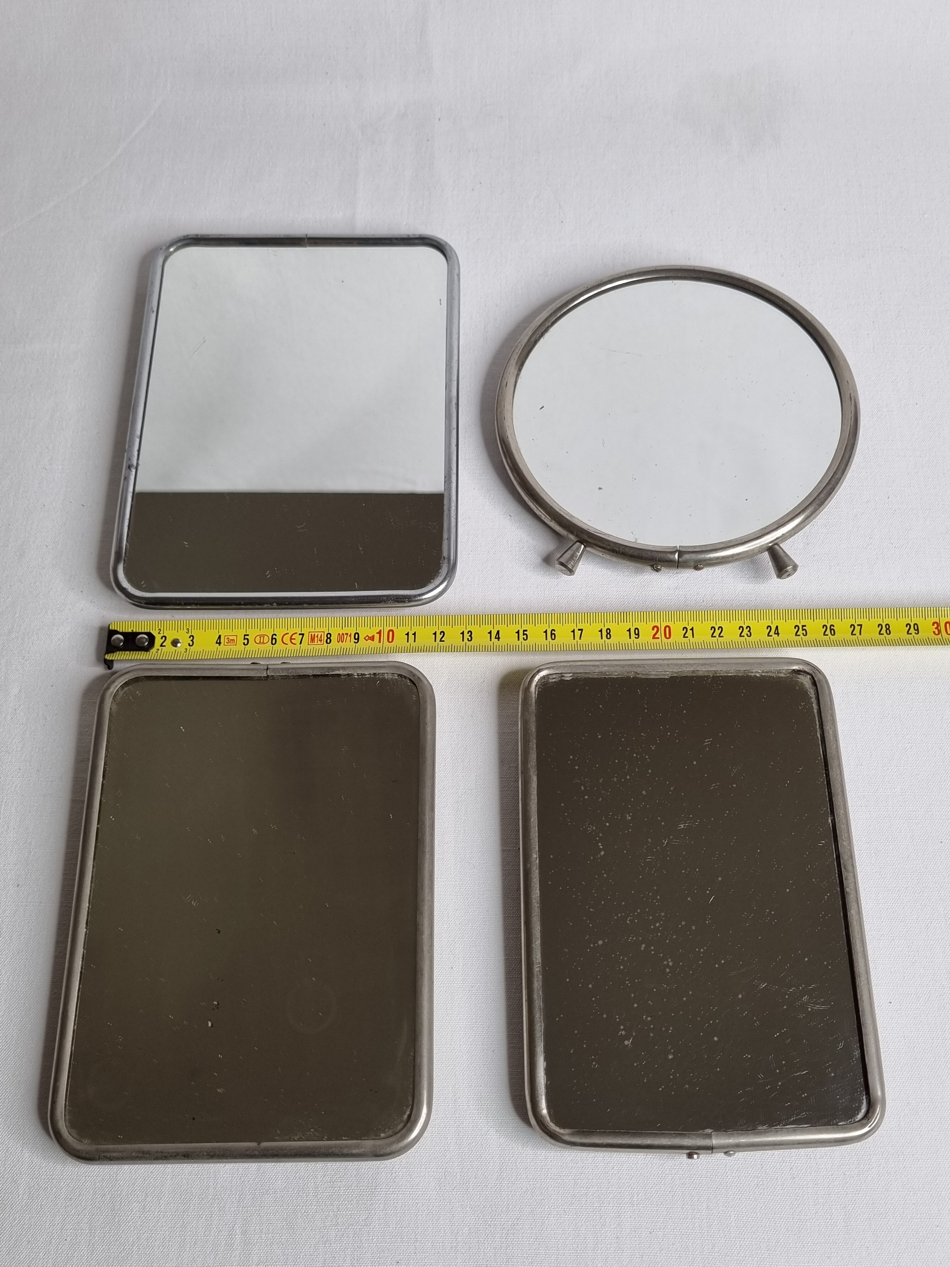 Set of four barber mirrors to be placed or hung