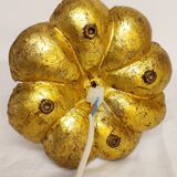 Wrought iron table lamp and gold leaf. France, 1950