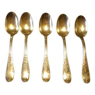 5 tablespoons in silver, 2 punches, fine decorations in relief