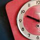 Vintage formica clock silent wall clock "Bayard red"