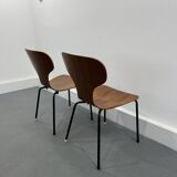 Chaises Mid-Century en Contreplaqué Danois, 1950s, Set de 2