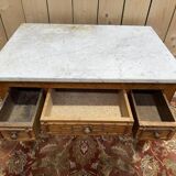 Table de toilette en bambou et marbre 1900