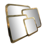 Set of 4 square brass mirrors