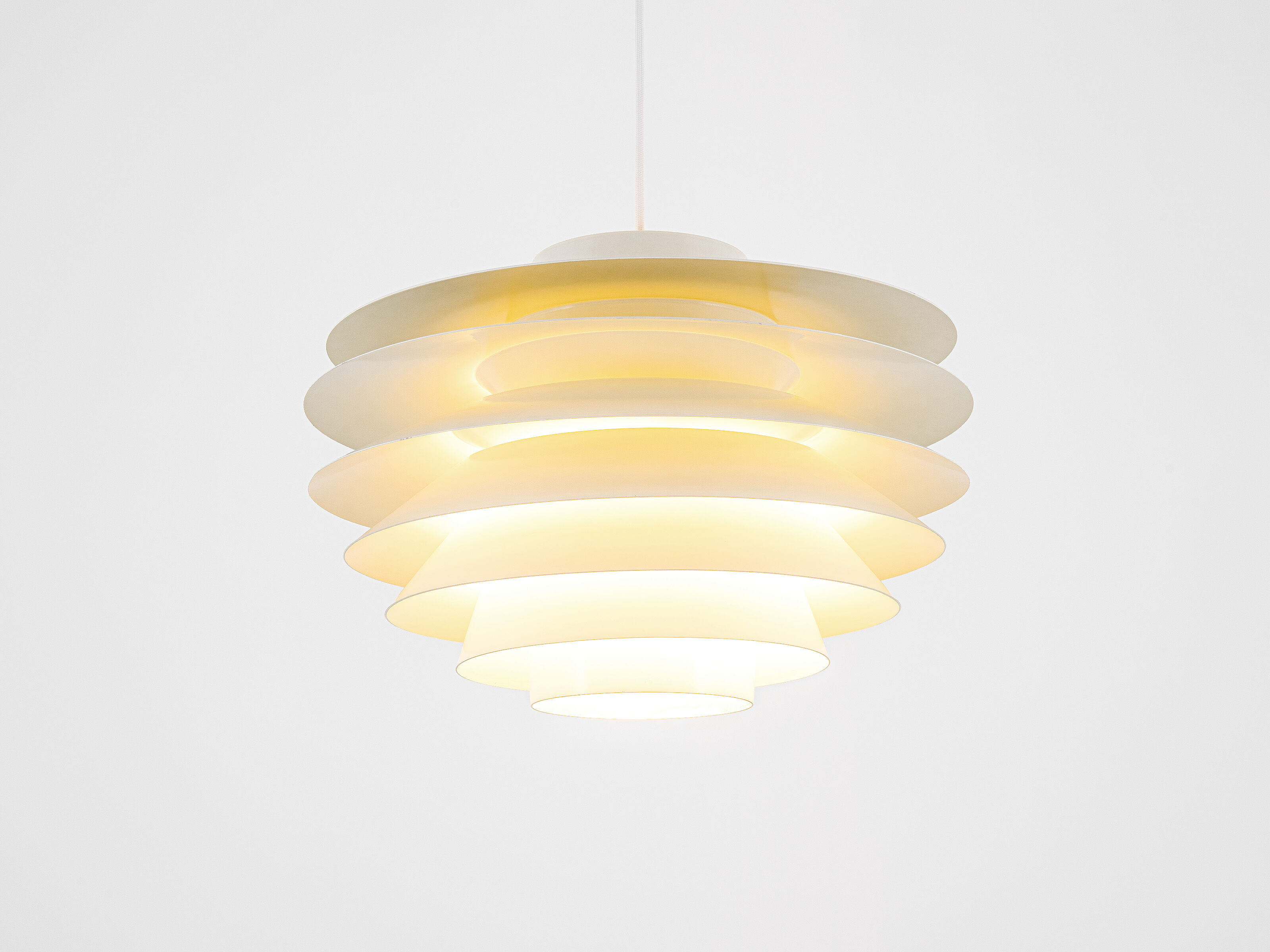Medium white Verona lamp by Svend Middelboe for Nordisk Solar