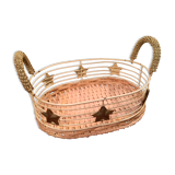 Basket with metal and wicker handles