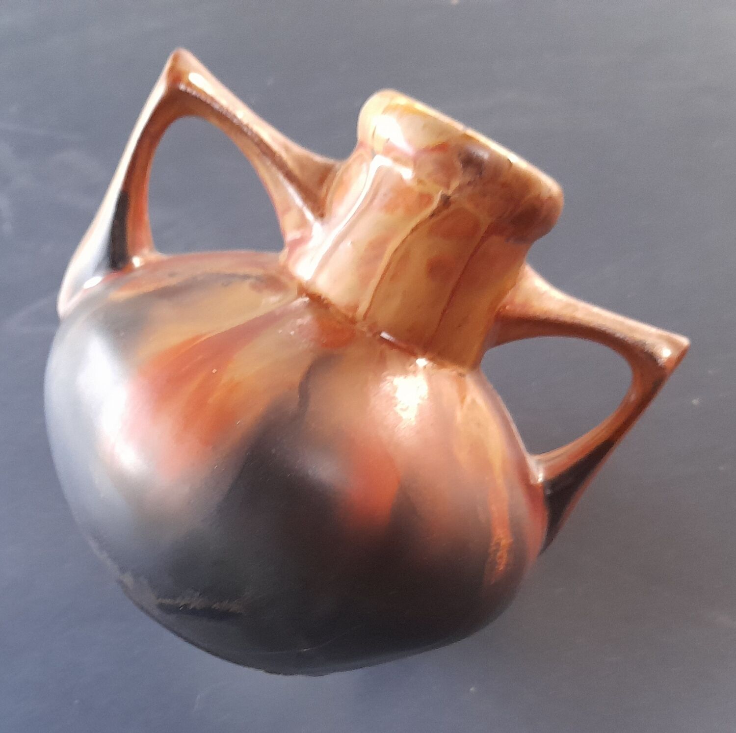 Art Deco stoneware vase signed