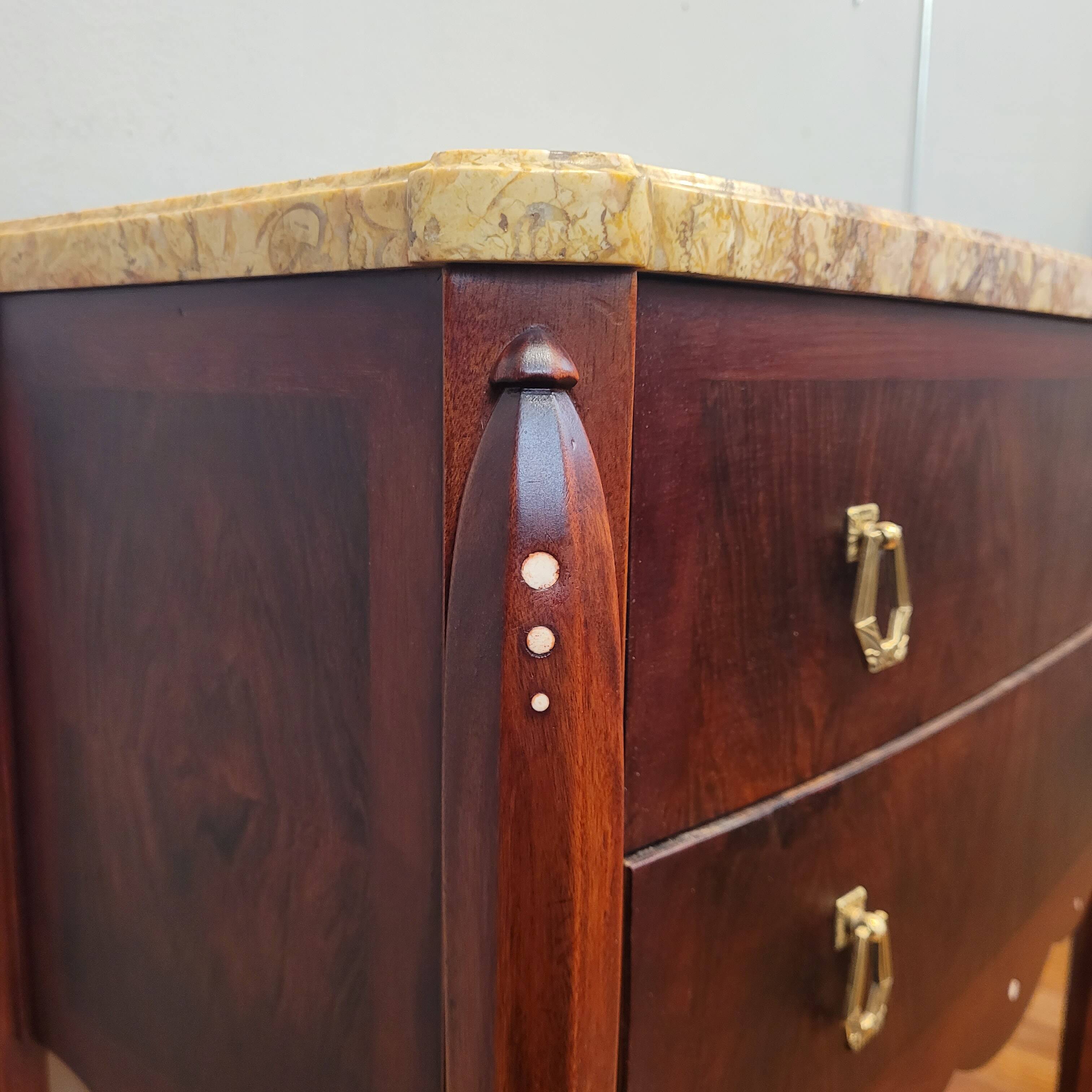 Art Deco dresser, siguiendo JE Ruhlmann, wood and colors, 40's - France