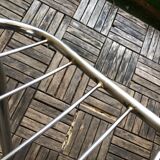 Pair of Cantilever chair design Gastone Rinaldi vintage 70 chrome steel wires