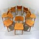 Set of 8 wooden dining chairs 1950’s