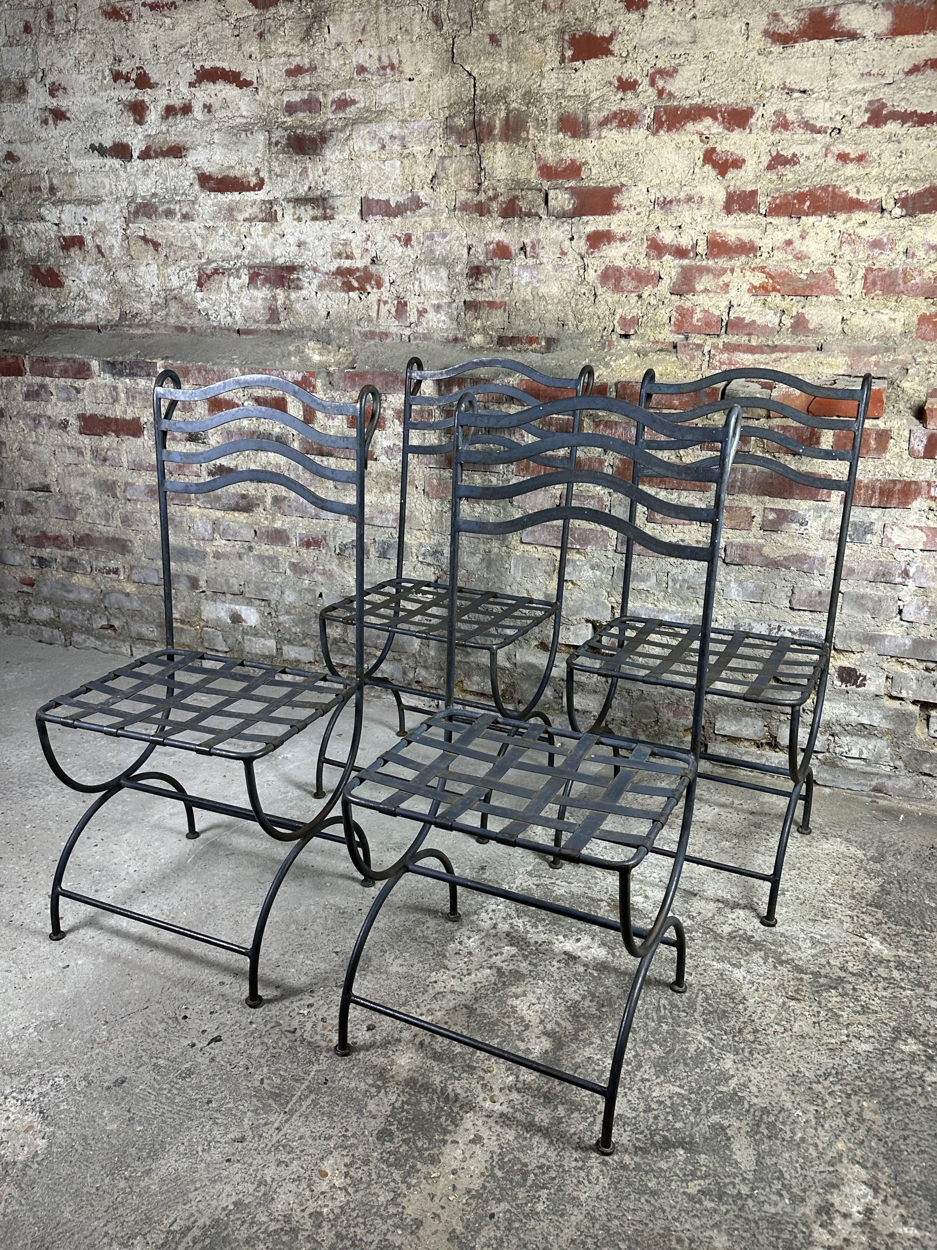 Wrought iron chairs (set of 4)