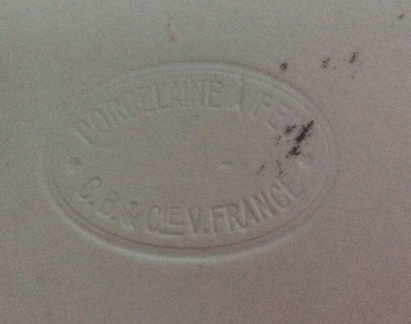 Hollow porcelain dish with fires C.B & Cie V.FRANCE