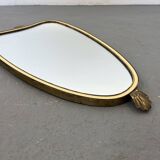 Miroir doré du milieu du siècle, années 1960, 50x29 cm