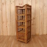 Braided rattan flooring from the 1960s