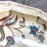 Decorative earthenware plate from Salins France, Moustiers decor, 25.5 cm