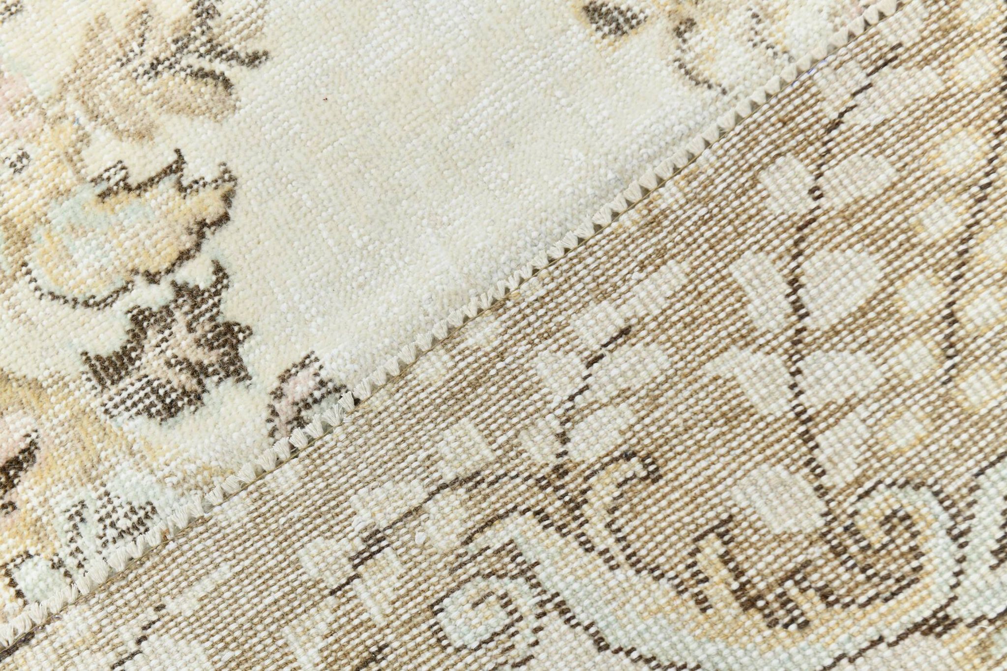 291x172 Vintage Turkish Rug, Pastel Pink Green Brown Rug, Turkish Carpet
