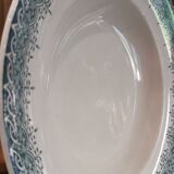 4 hollow plates in Longwy earthenware model "Suzanne" Iron Earth
