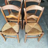 Round table in cherry tree and 4 chairs