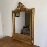 Fine 19th century golden mirror with decorated pediment 110x75