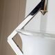White Murano Glass Ceiling Lamp with Gold Metal Trim – 1980s Italian Vintage Triangular Chandelier