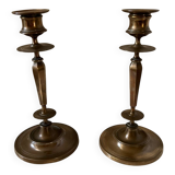 Antique 19th-century gilt bronze candlesticks