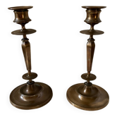 Antique 19th-century gilt bronze candlesticks