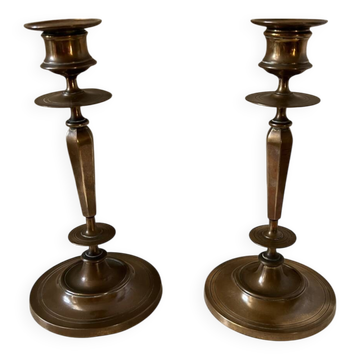 Antique 19th-century gilt bronze candlesticks
