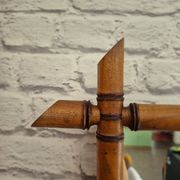 Vintage bamboo turned wooden mirror Belle Époque