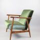 Vintage green velvet armchair, 1970