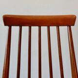 Set of 2 vintage solid wooden highback chairs