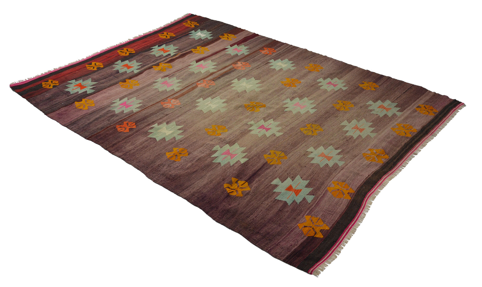 Anatolian handmade kilim rug 290 cm x 211 cm