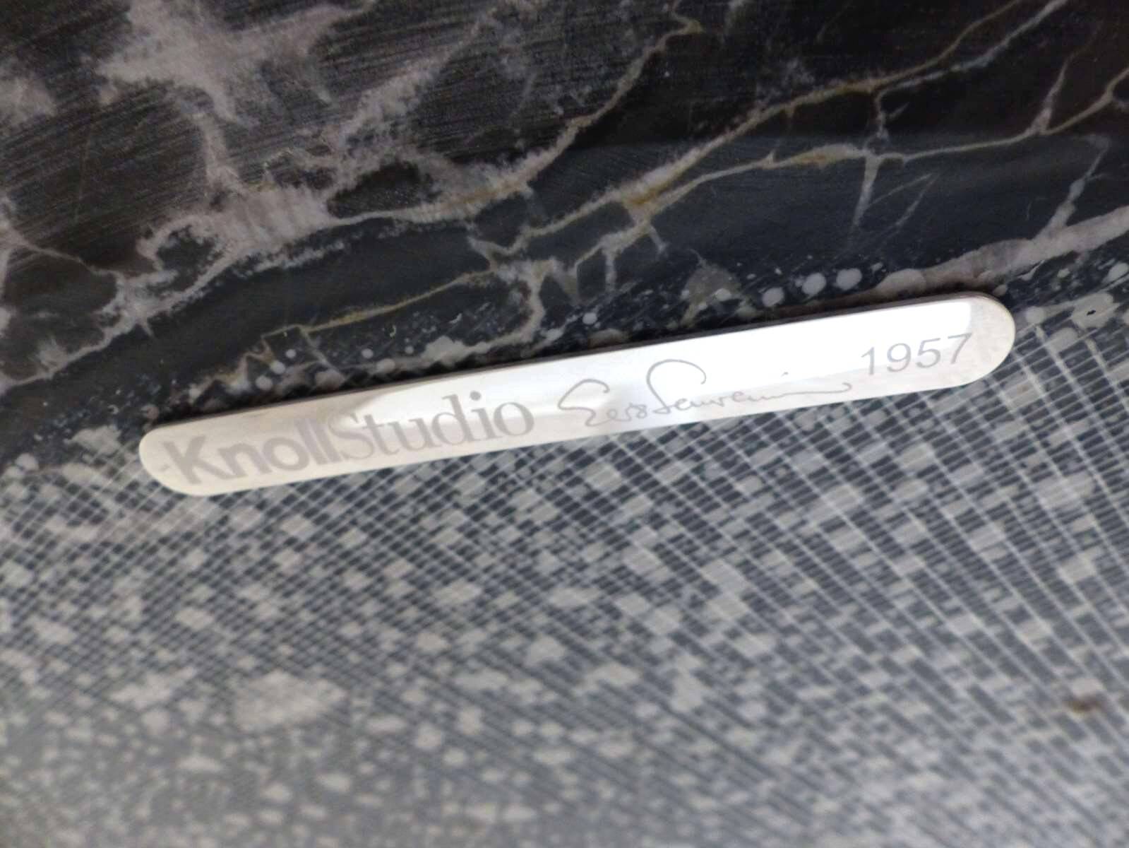 Saarinen Gueridon Side Table Portoro Marble Silver Knoll Eero Saarinen