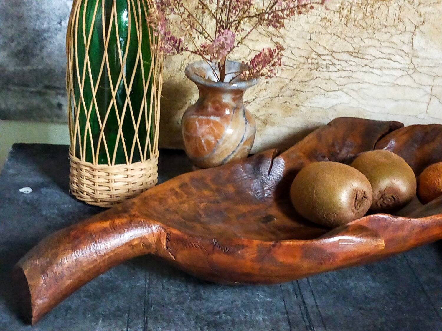 Antique XXL carved solid wood leaf cutter