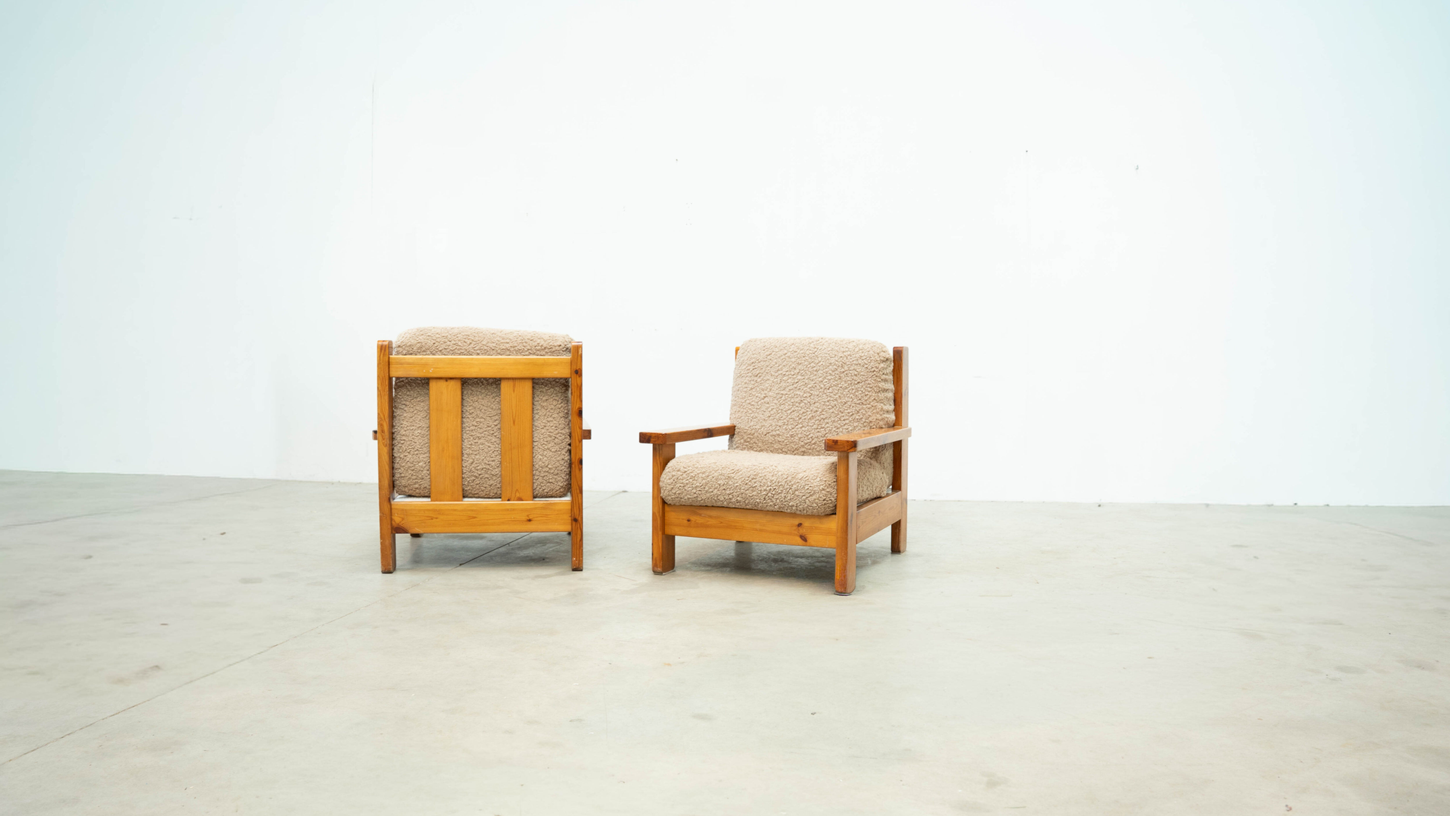 Set of two brutalist lounge chairs