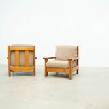 Set of two brutalist lounge chairs