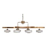 Arlus chandelier with 6 lights in opaline and brass from the 60s/70s