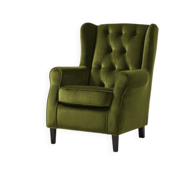 Scandinavian / vintage olive green armchair