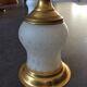 Pair of vintage candle holders in brass and glass paste