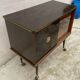 Vintage display bar cabinet on wheels from the 60s/70s.