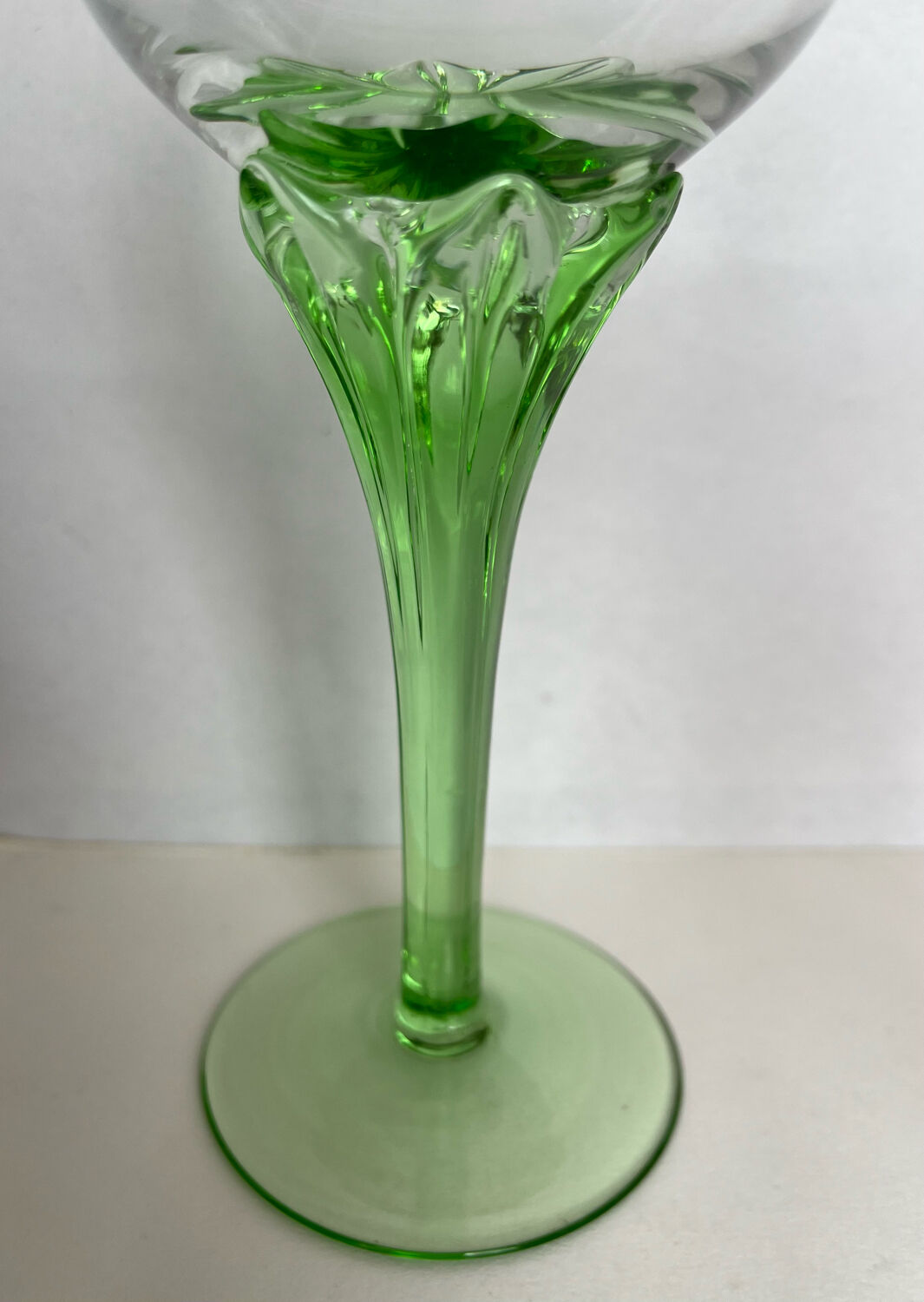 6 coloured glass wine glasses