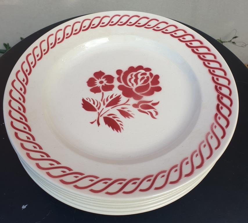 Set 6 plates Gien France Claire