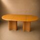 Oak/ratten table in the style of Vivai del Sud Italy, circa 1970.