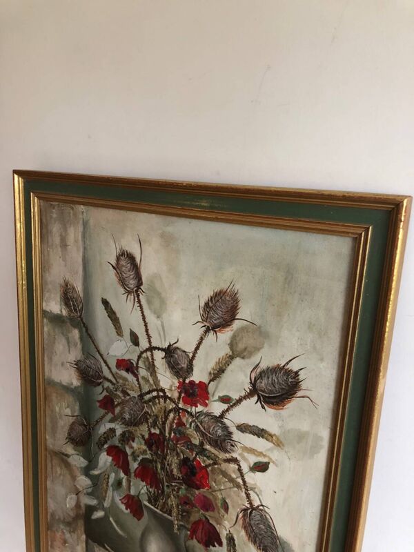 Tableau huile sur toile bouquet de fleurs