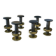 Set of 6 steel and brass stools, 1980s