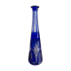 Vintage blue cut crystal bud vase - bohemian craft charm