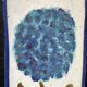 Hortensia-decorated stoneware plate signed