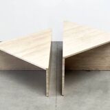 Up & Up travertine triangular coffee tables, 1970s